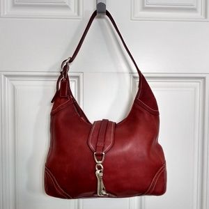 Red Coach Hamptons Hobo Bag
